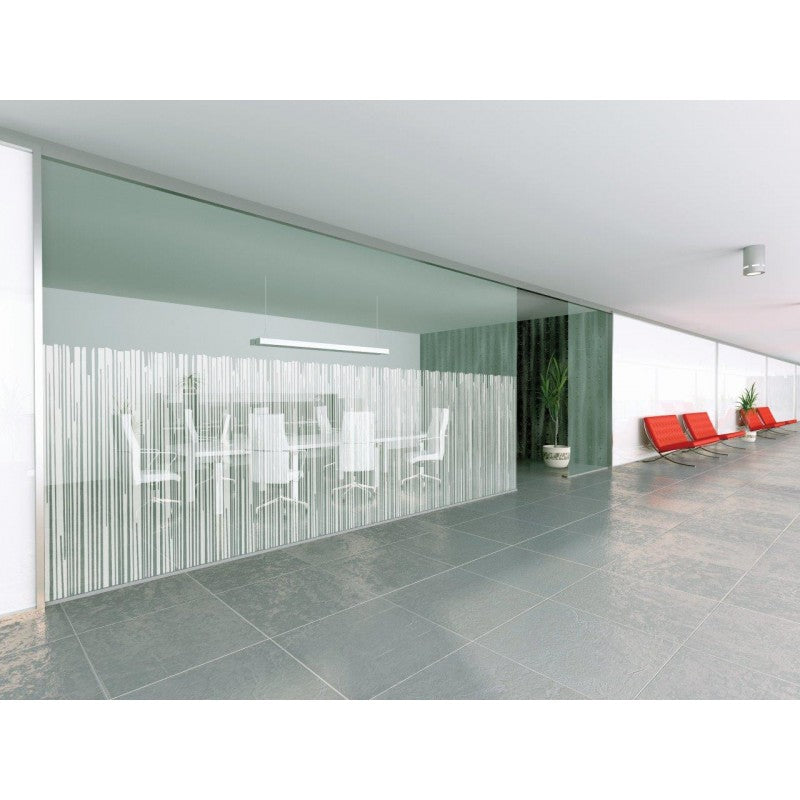 Gray Vertical Bamboo Window Film - Mystia