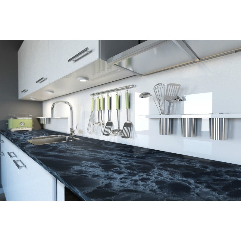 Gray Cover Styl' - U4 Black Marble Self Adhesive Sticker