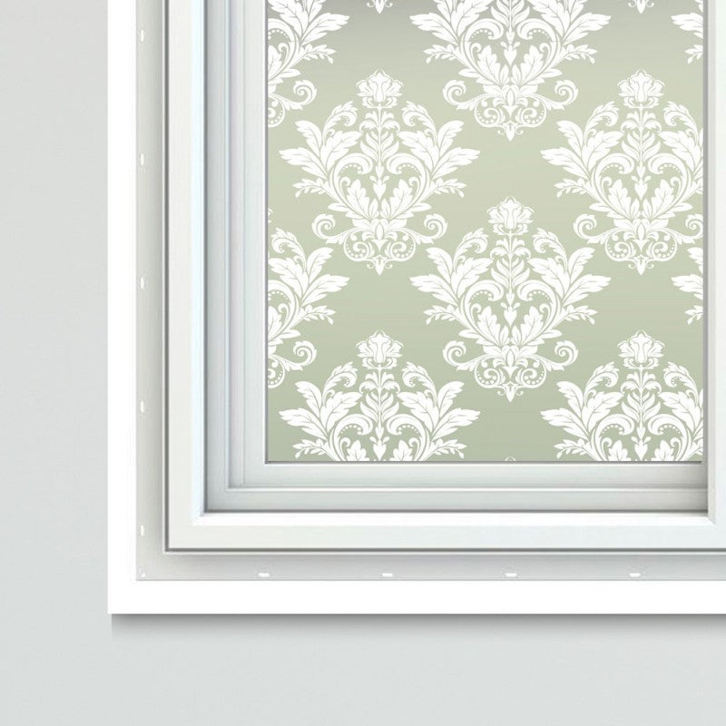 Light Gray Floral Theme Window Film Sheets Ayaka