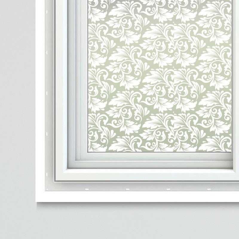 Light Gray Floral Theme Window Film Sheets Azami