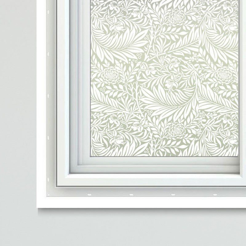 Light Gray Floral Theme Window Film Sheets Hanako