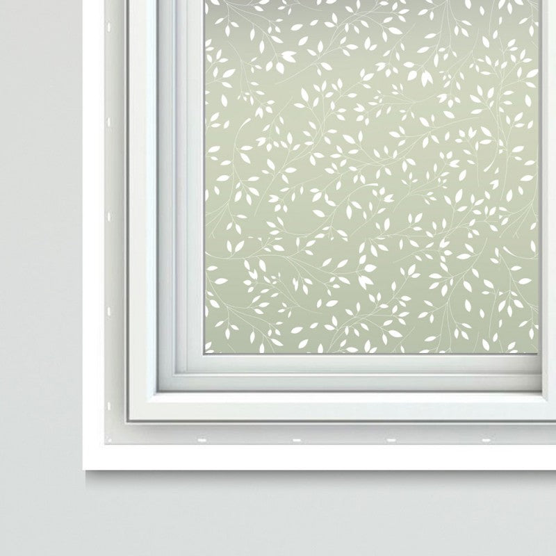 Light Gray Floral Theme Window Film Sheets Kiku