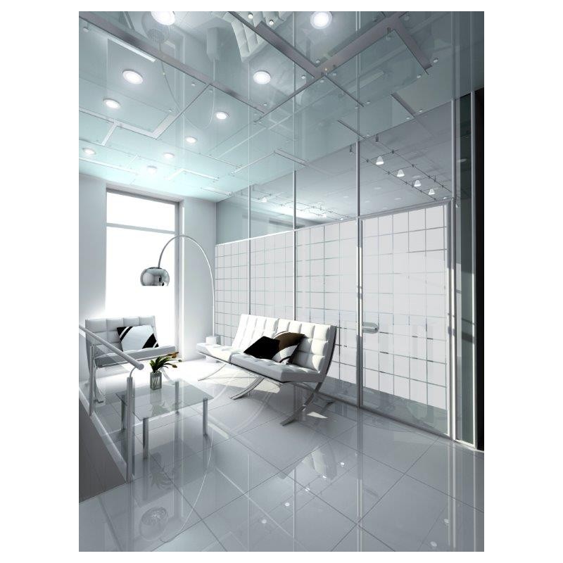 Dark Gray Large White Tile Window Film - Sara