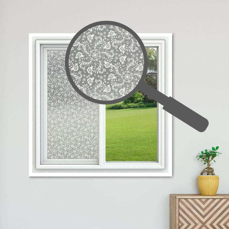 Light Gray Victorian Theme Window Film Sheets Abilene