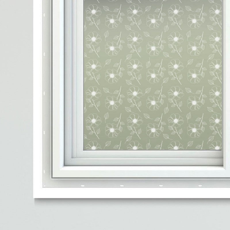 Light Gray Victorian Theme Window Film Sheets Bertha