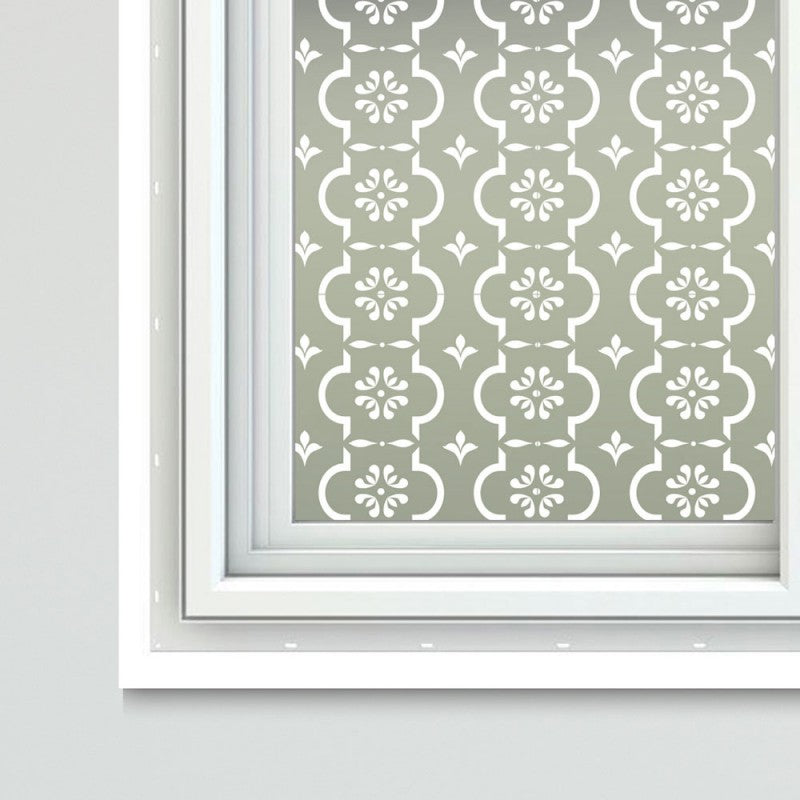 Light Gray Victorian Theme Window Film Sheets Phinetta